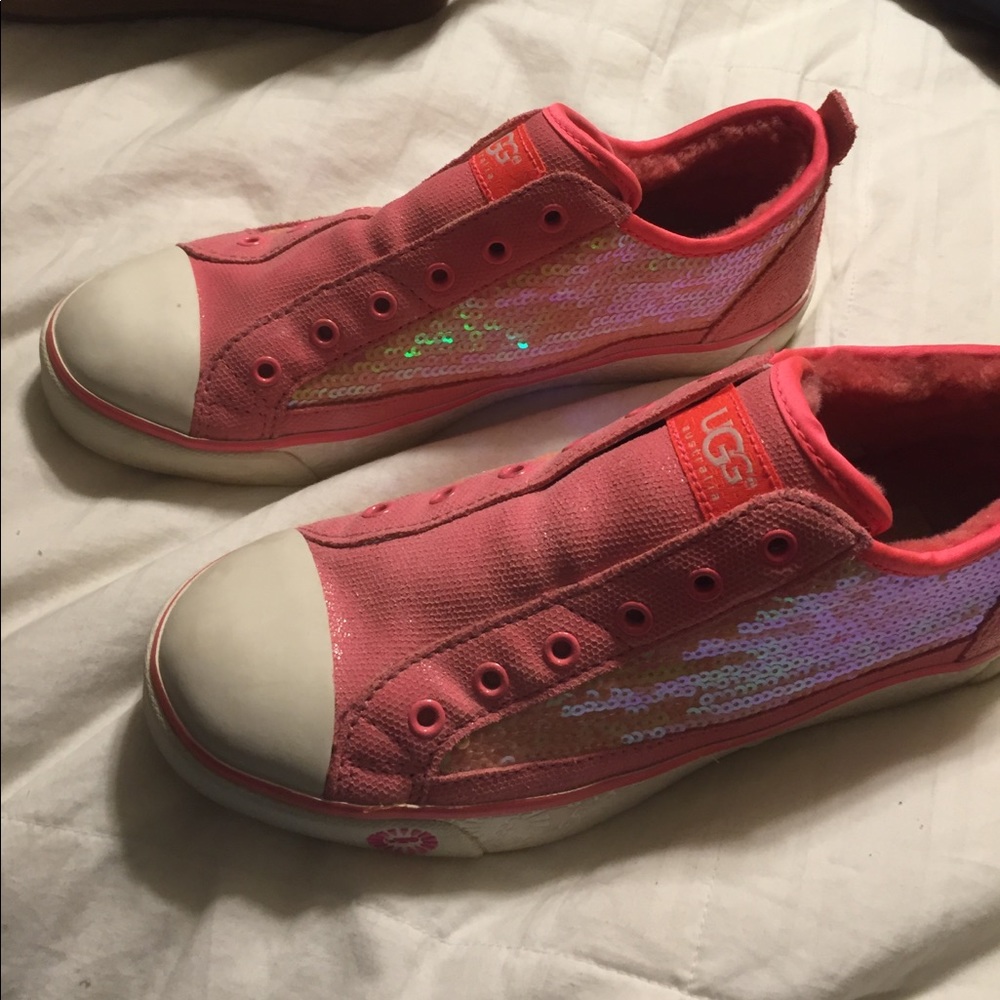 Ugg sneakers pink sequins size 7 1/2